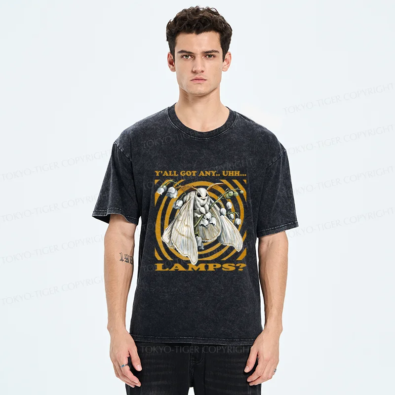 Tokyo-Tiger Funny Moth Meme Washed T-Shirt