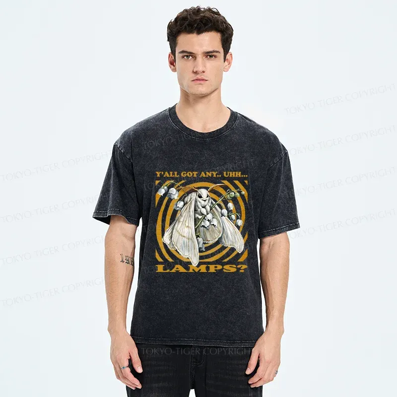 Tokyo-Tiger Funny Moth Meme Washed T-Shirt