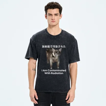 Tokyo-Tiger Nuclear Contaminated Cat Funny Washed T-Shirt
