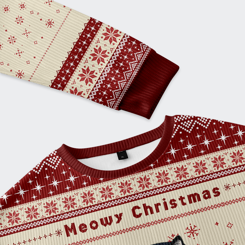 Tokyo-Tiger Meowy Christmas Ramen Christmas Ugly Sweatshirt