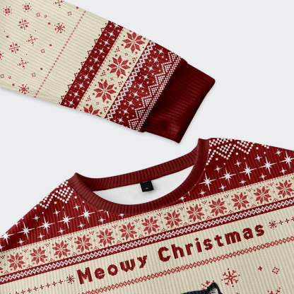 Tokyo-Tiger Meowy Christmas Ramen Christmas Ugly Sweatshirt