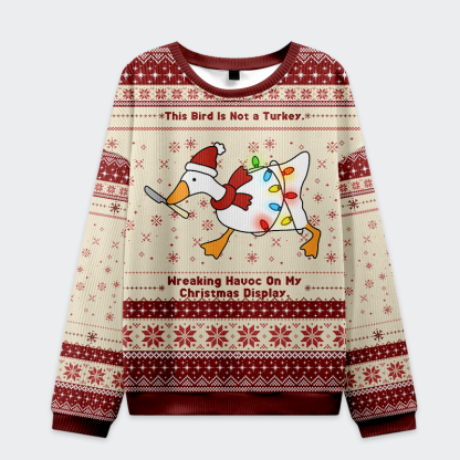 Tokyo-Tiger Santa Goose on a Rampage Christmas Ugly Sweatshirt