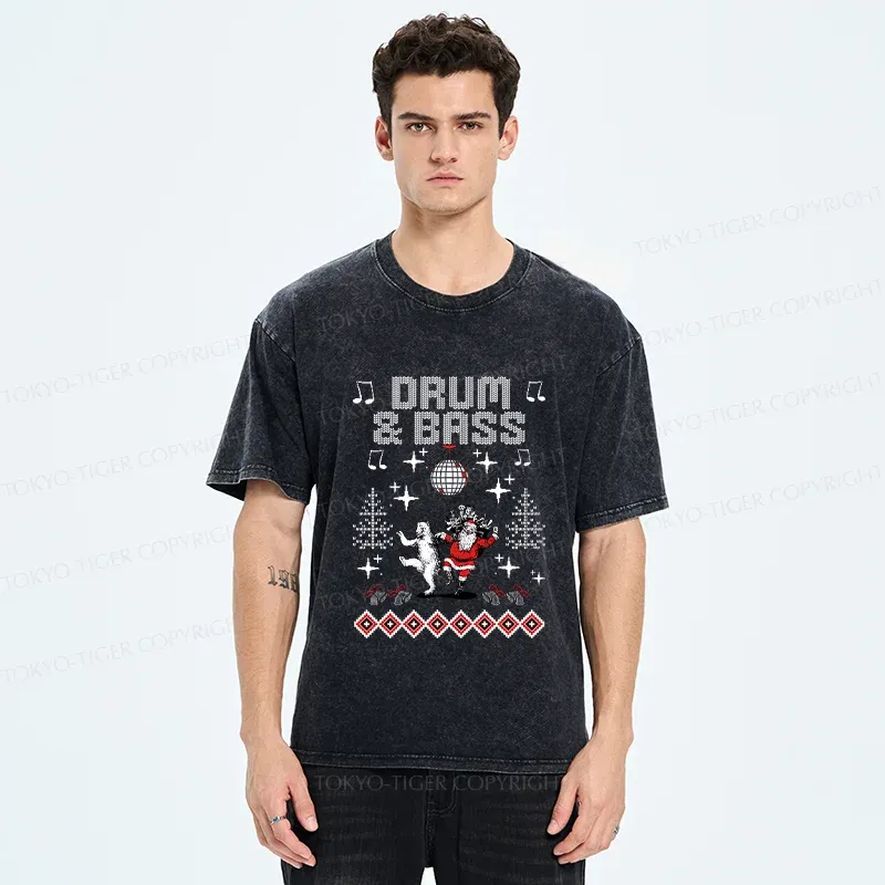 Tokyo-Tiger Christmas DNB Washed T-Shirt