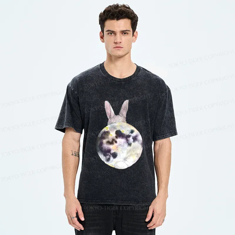 Tokyo-Tiger Moon Rabbit Washed T-Shirt