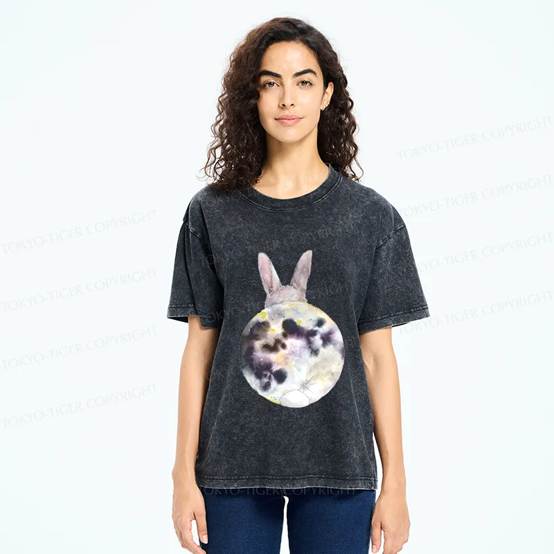 Tokyo-Tiger Moon Rabbit Washed T-Shirt