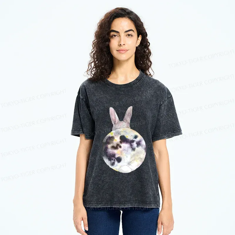 Tokyo-Tiger Moon Rabbit Washed T-Shirt