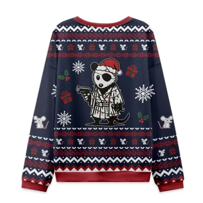 Tokyo-Tiger Possum Samurai Christmas Ugly Sweatshirt
