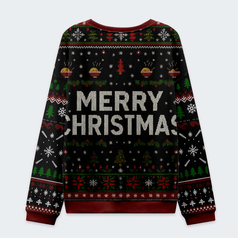 Tokyo-Tiger Noodles & Cheer Holiday Christmas Ugly Sweatshirt