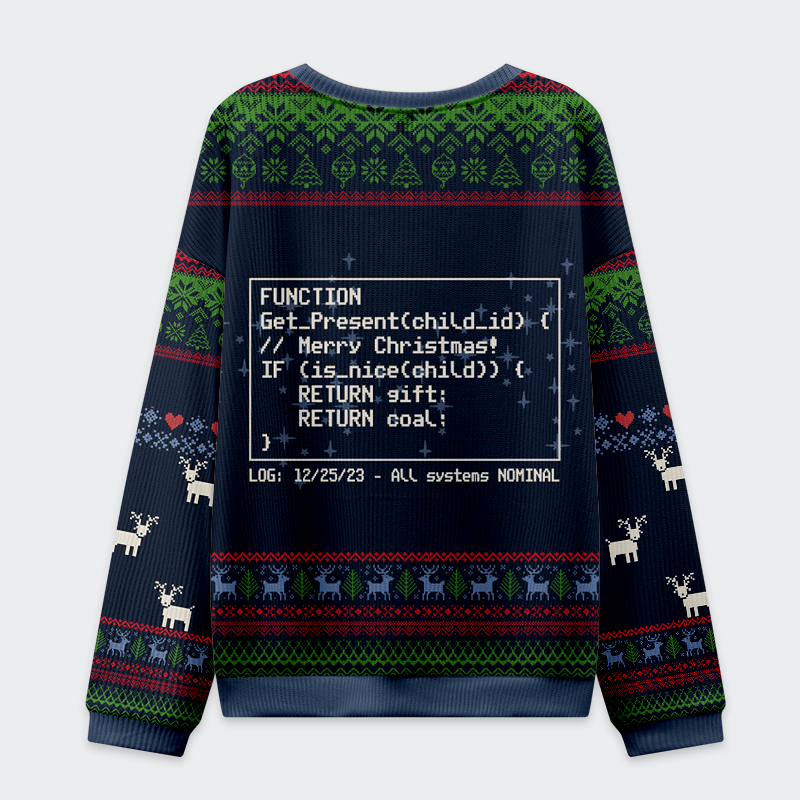 Tokyo-Tiger Santa’s Database Never Out of Sync Christmas Ugly Sweatshirt