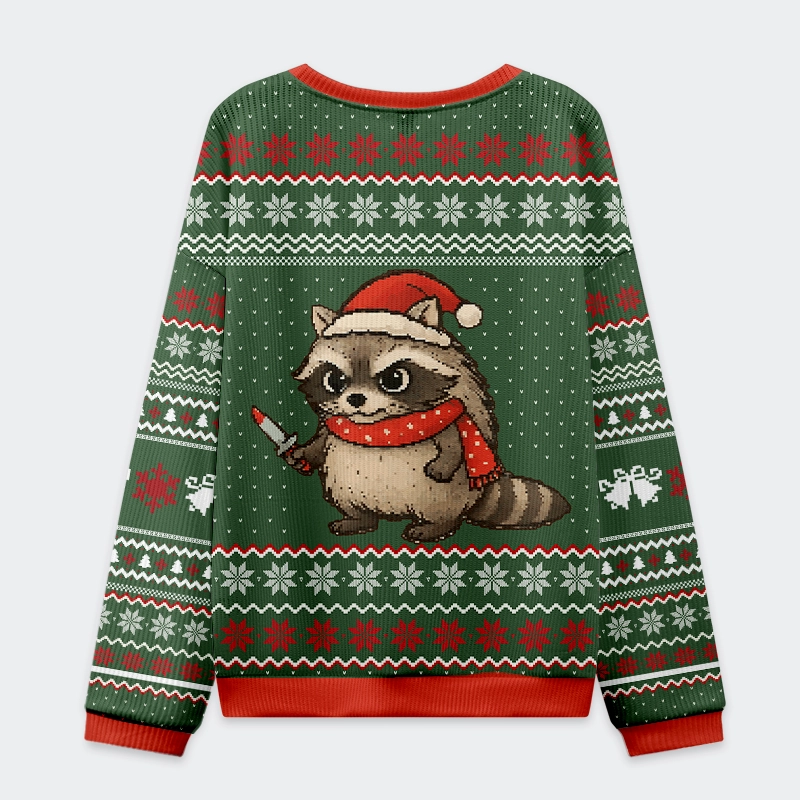 Tokyo-Tiger Raccoons Need Snacks Funny Christmas Ugly Sweatshirt