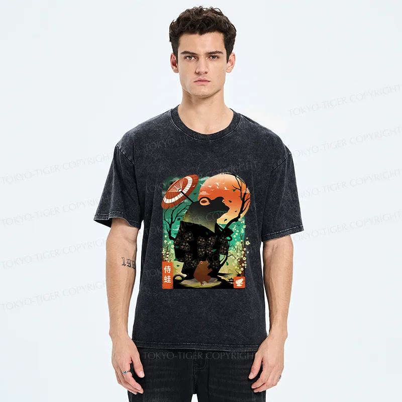 Tokyo-Tiger Japanese Frog Demon Washed T-Shirt