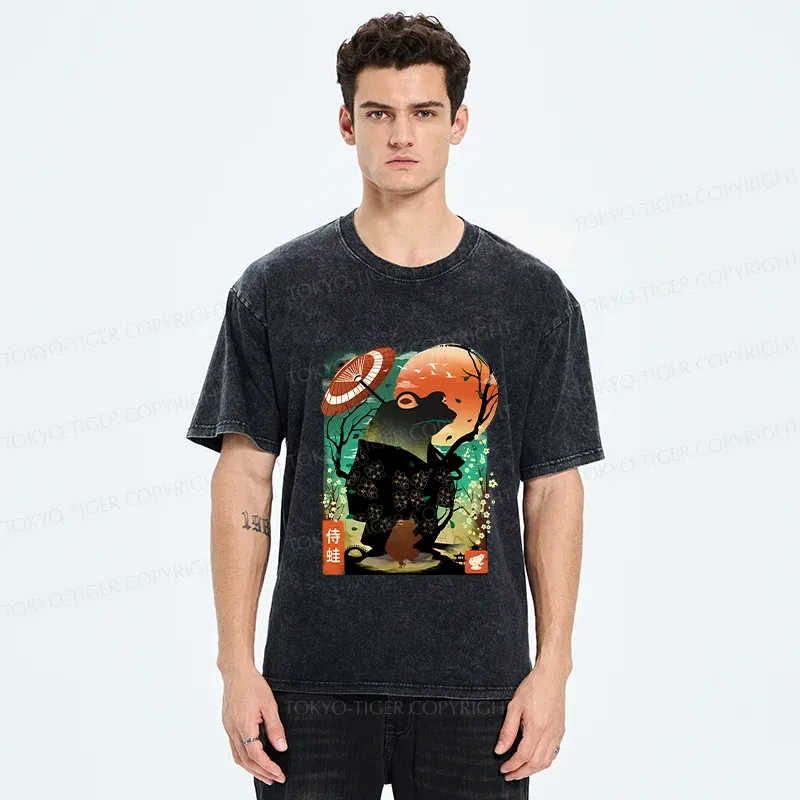Tokyo-Tiger Japanese Frog Demon Washed T-Shirt
