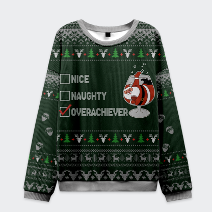 Tokyo-Tiger Nice, Naughty, Overachiever Christmas Ugly Sweatshirt