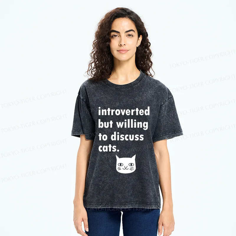 Tokyo-Tiger Actively Discuss Cats Washed T-Shirt