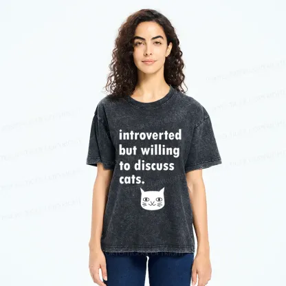 Tokyo-Tiger Actively Discuss Cats Washed T-Shirt