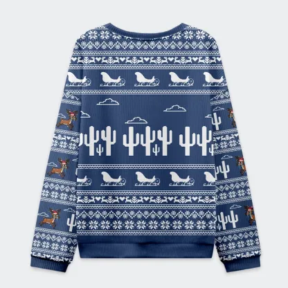 Tokyo-Tiger Weeping Elk Christmas Ugly Sweatshirt