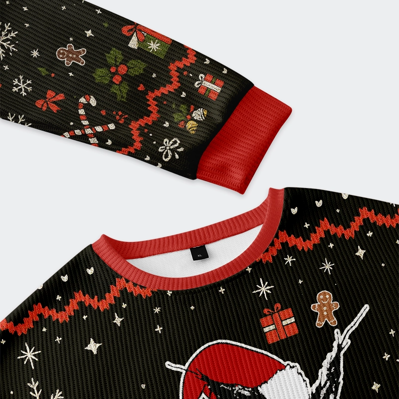 Tokyo-Tiger Messy Cat Christmas Ugly Sweatshirt