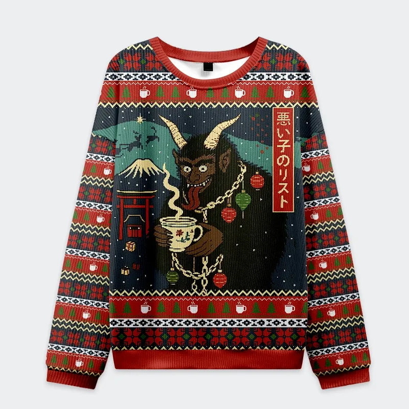 Tokyo-Tiger Naughty List Christmas Ugly Sweatshirt