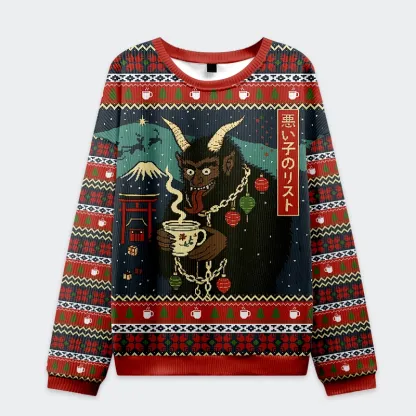 Tokyo-Tiger Naughty List Christmas Ugly Sweatshirt