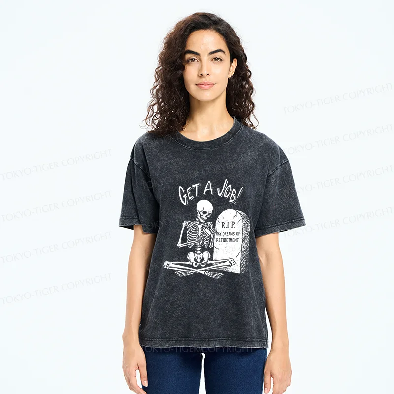 Tokyo-Tiger Work After Death Washed T-Shirt