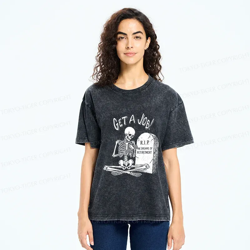 Tokyo-Tiger Work After Death Washed T-Shirt