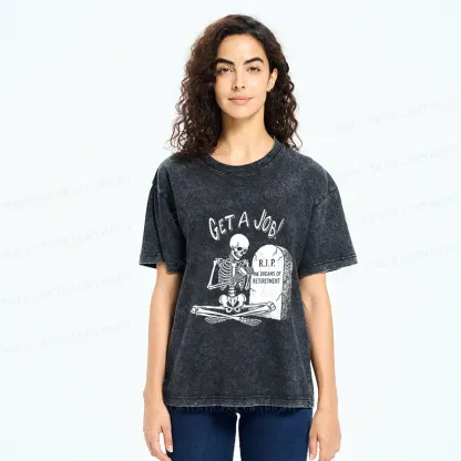 Tokyo-Tiger Work After Death Washed T-Shirt