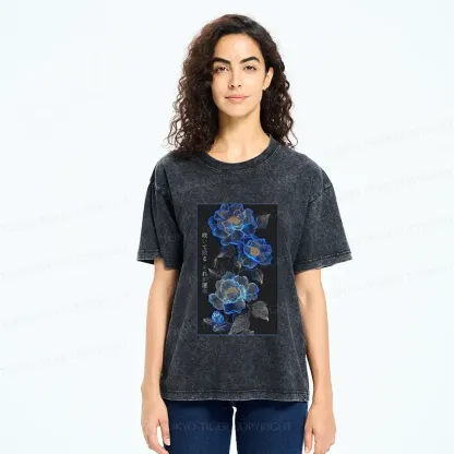 Tokyo-Tiger The Sea Of Flowers In The Darkness Washed T-Shirt
