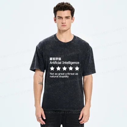 Tokyo-Tiger Stupid People Are The Biggest Threat Washed T-Shirt