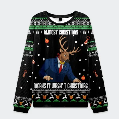 Tokyo-Tiger Reindeer Man Funny Christmas Ugly Sweatshirt