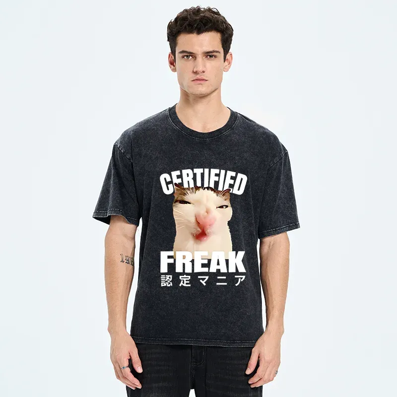 Tokyo-Tiger Certified Freak Cat Washed T-Shirt