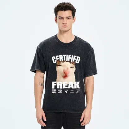 Tokyo-Tiger Certified Freak Cat Washed T-Shirt