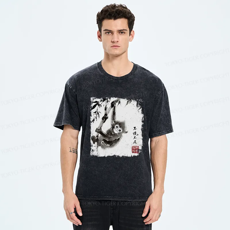 Tokyo-Tiger Little Monkey：Unyielding And Indomitable Washed T-Shirt