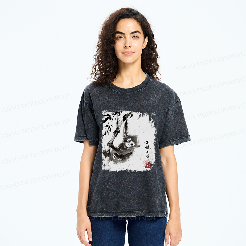 Tokyo-Tiger Little Monkey：Unyielding And Indomitable Washed T-Shirt