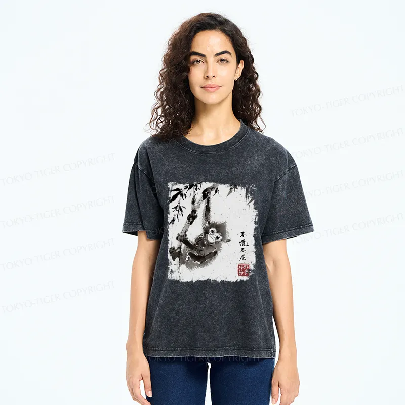 Tokyo-Tiger Little Monkey：Unyielding And Indomitable Washed T-Shirt