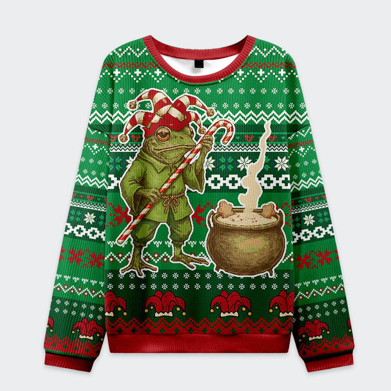 Tokyo-Tiger Frog Making Soup Christmas Ugly Sweatshirt Sale