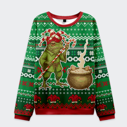 Tokyo-Tiger Frog Making Soup Christmas Ugly Sweatshirt