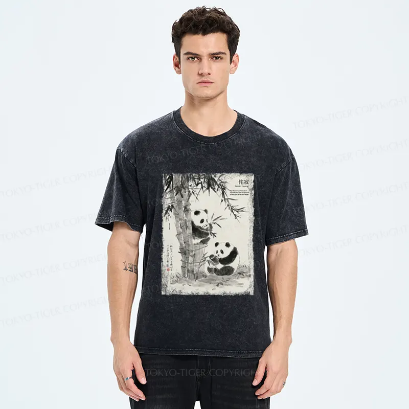 Tokyo-Tiger A Panda’s Zen: Life In Black And White Washed T-Shirt