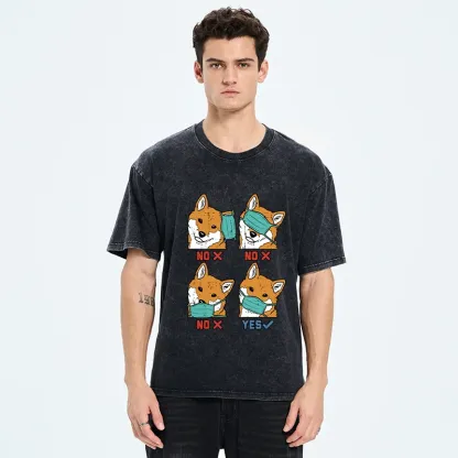 Tokyo-Tiger Wear A Mask Correctly Washed T-Shirt