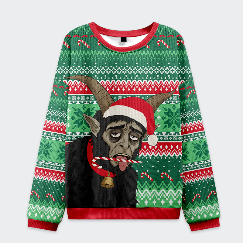 Krampus "Bah Humbug" Funny Holiday Christmas Ugly Sweatshirt