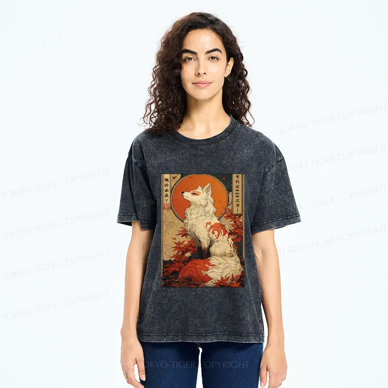 Tokyo-Tiger The Fox of Fates: A Tale of Nine Tails Washed T-Shirt