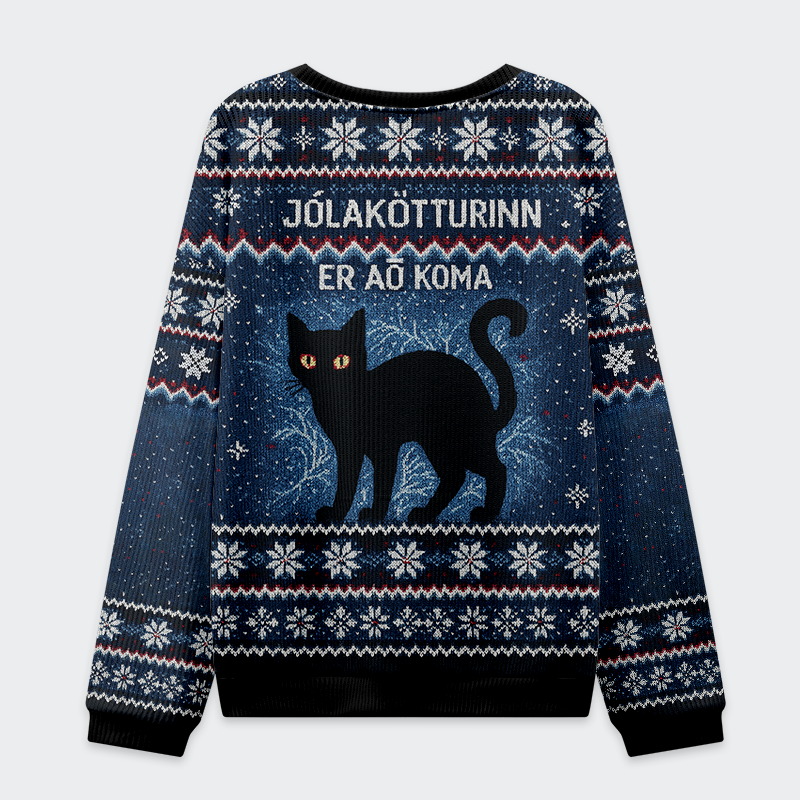 Tokyo-Tiger The Yule Cat is Coming Christmas Ugly Sweatshirt