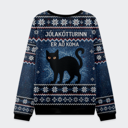 Tokyo-Tiger The Yule Cat is Coming Christmas Ugly Sweatshirt