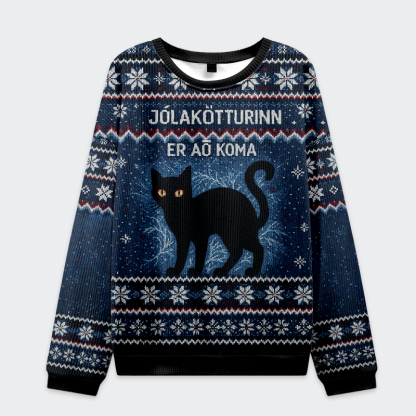 Tokyo-Tiger The Yule Cat is Coming Christmas Ugly Sweatshirt
