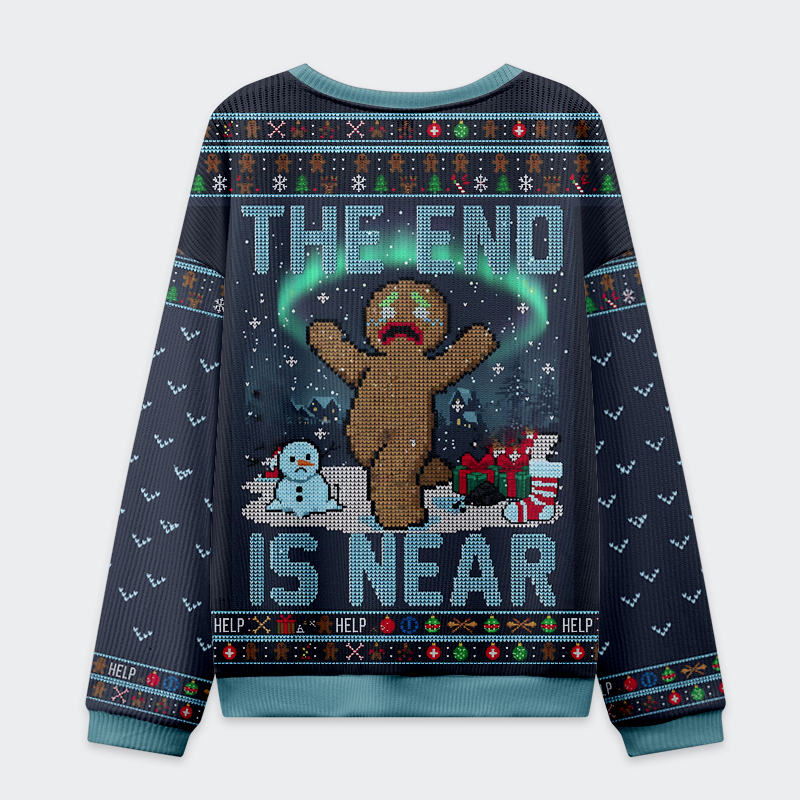 Tokyo-Tiger The End Is Near: Gingerbread's Final Cry Christmas Ugly Sweatshirt
