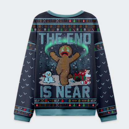 Tokyo-Tiger The End Is Near: Gingerbread's Final Cry Christmas Ugly Sweatshirt