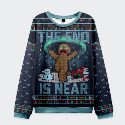 Tokyo-Tiger The End Is Near: Gingerbread's Final Cry Christmas Ugly Sweatshirt