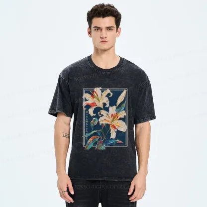 Tokyo-Tiger A Funny Flower Poster: Blooming Means The End This Is Life Washed T-Shirt