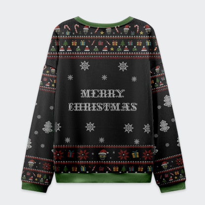 Tokyo-Tiger Funny Skull：Eat Drink  Be Undead  Brains For Christmas Ugly Sweatshirt