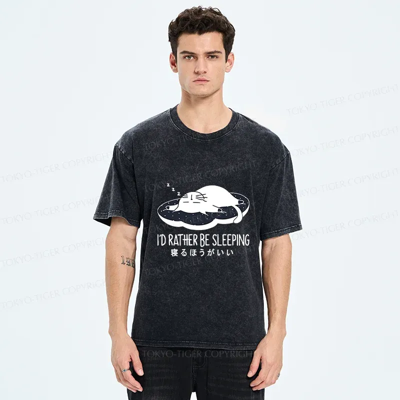 Tokyo-Tiger I'd Rather Sleep Washed T-Shirt