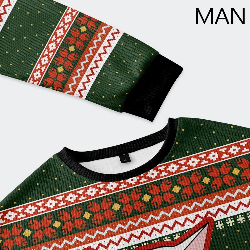 Tokyo-Tiger Stop Eating The Tinsel Cat Christmas Ugly Sweatshirt